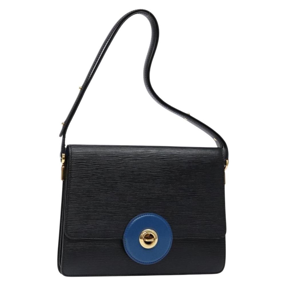 LOUIS VUITTON Epi Bicolor Free Run Shoulder Bag Black Blue M52415 LV Auth 134034